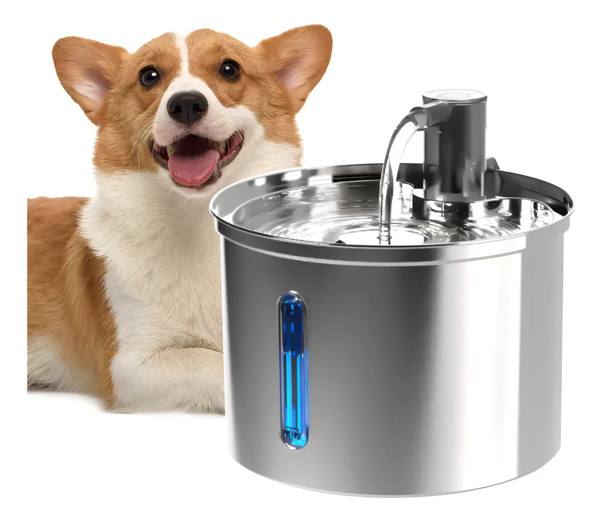Fonte de Água de Aço Inoxidável Para Gatos e Cães Newpet 3L