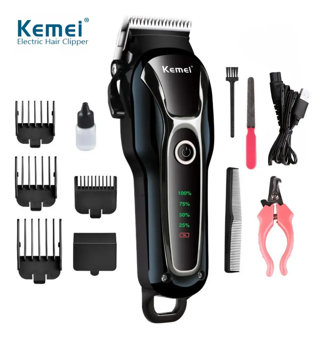 Máquina de Tosa Profissional Kemei 1991 Sem Fio