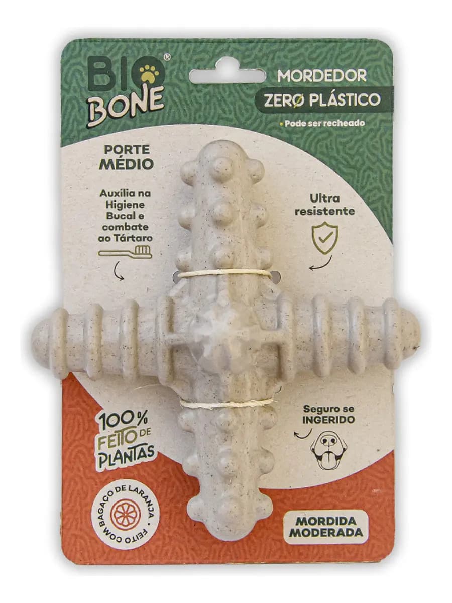 Biobone Mordedor Natural Asterisco Para Cães Grandes 1un Cor Laranja