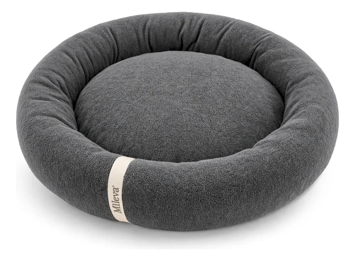 Cama De Gato Caminha Nuvem Ninho Pet Soft Redonda 70x70cm Cor Grafite Mileva