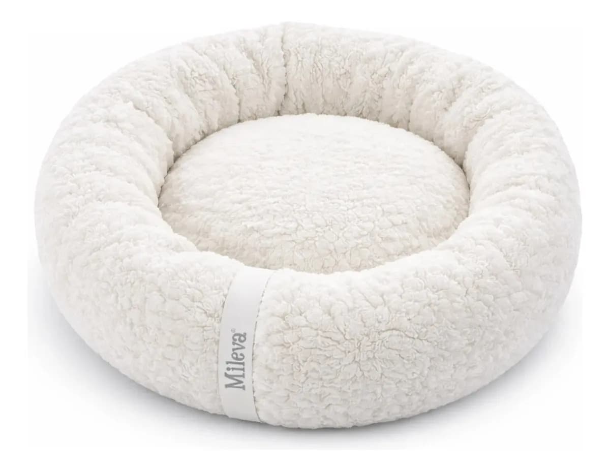 Cama De Gato Caminha Nuvem Ninho Pet Soft Redonda 50x50cm Cor Sherpa
